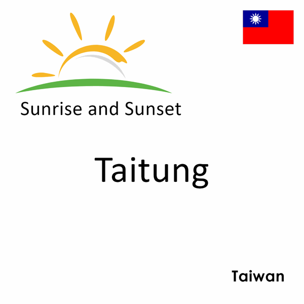 Sunrise and sunset times for Taitung, Taiwan