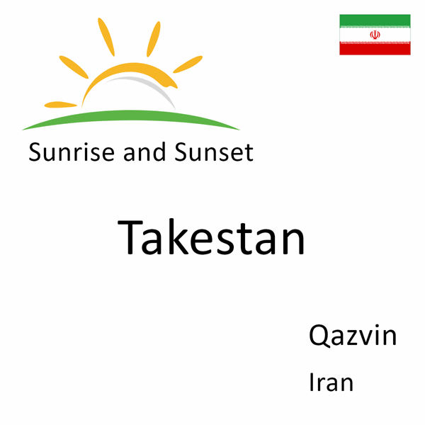 Sunrise and sunset times for Takestan, Qazvin, Iran