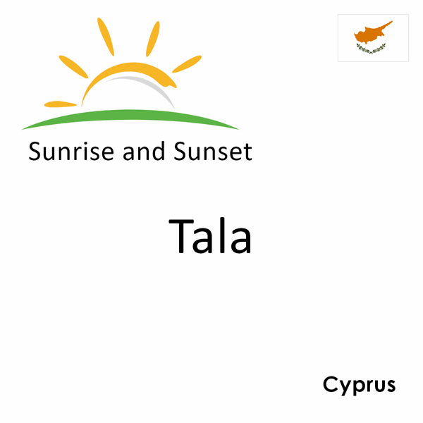 Sunrise and sunset times for Tala, Cyprus