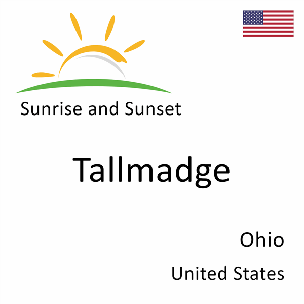 Sunrise and sunset times for Tallmadge, Ohio, United States