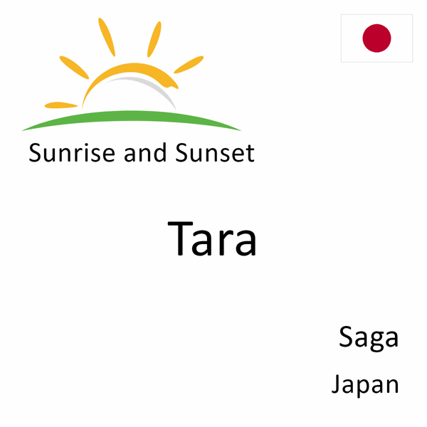 Sunrise and sunset times for Tara, Saga, Japan