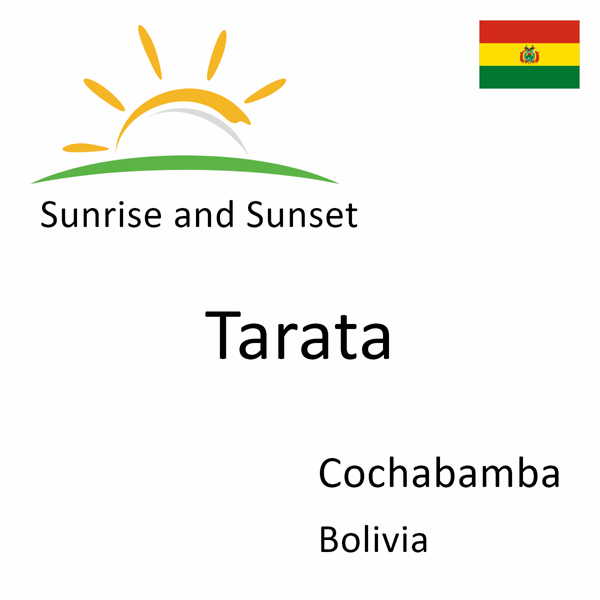 Sunrise and sunset times for Tarata, Cochabamba, Bolivia