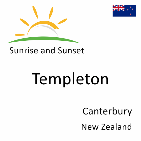 Sunrise and sunset times for Templeton, Canterbury, New Zealand