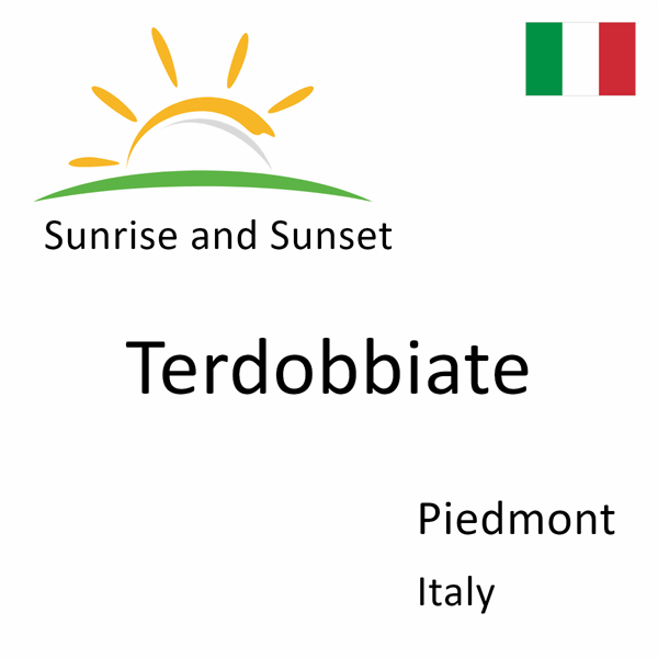 Sunrise and sunset times for Terdobbiate, Piedmont, Italy