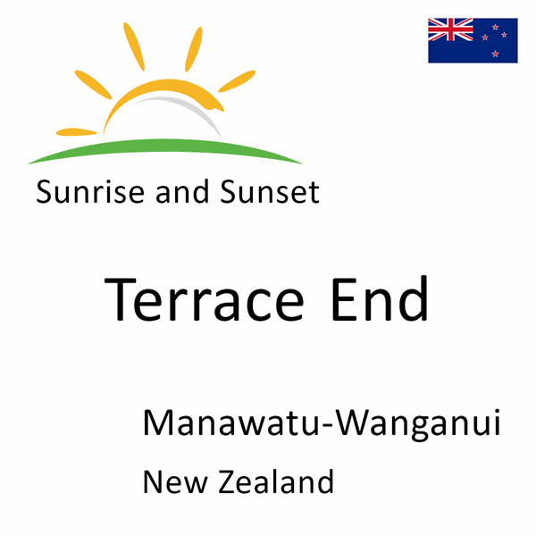 Sunrise and sunset times for Terrace End, Manawatu-Wanganui, New Zealand
