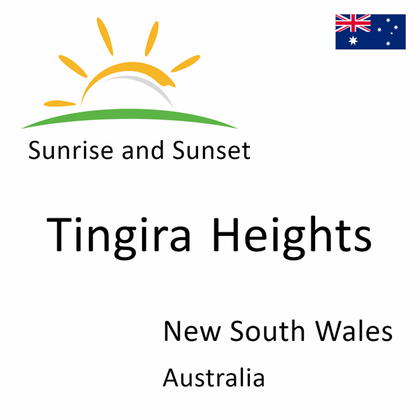 Sunrise and sunset times for Tingira Heights, New South Wales, Australia