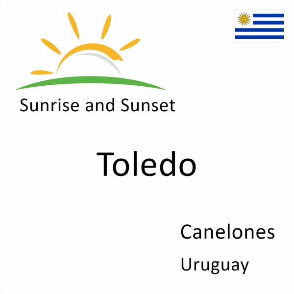 Sunrise and sunset times for Toledo, Canelones, Uruguay