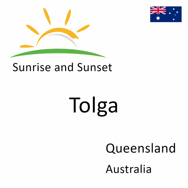Sunrise and sunset times for Tolga, Queensland, Australia