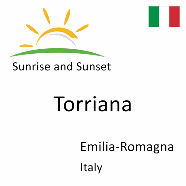 Sunrise and sunset times for Torriana, Emilia-Romagna, Italy