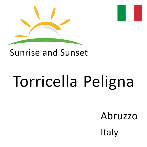 Sunrise and sunset times for Torricella Peligna, Abruzzo, Italy