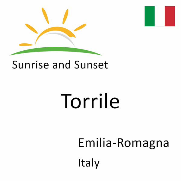 Sunrise and sunset times for Torrile, Emilia-Romagna, Italy