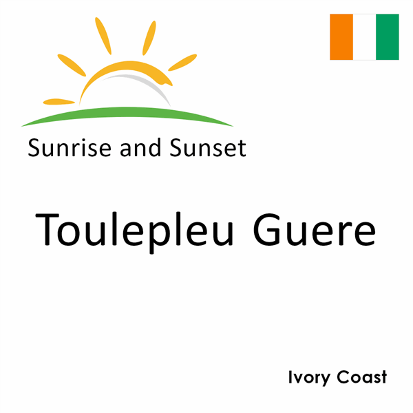 Sunrise and sunset times for Toulepleu Guere, Ivory Coast