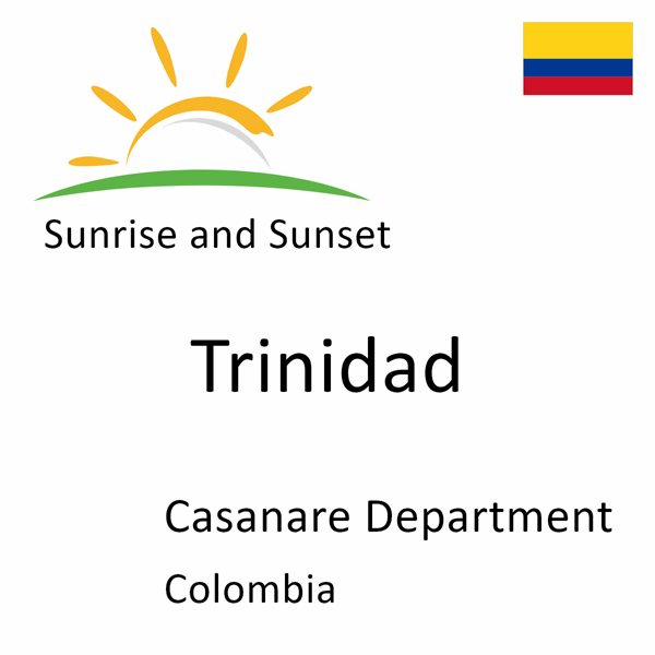 Sunrise and sunset times for Trinidad, Casanare Department, Colombia