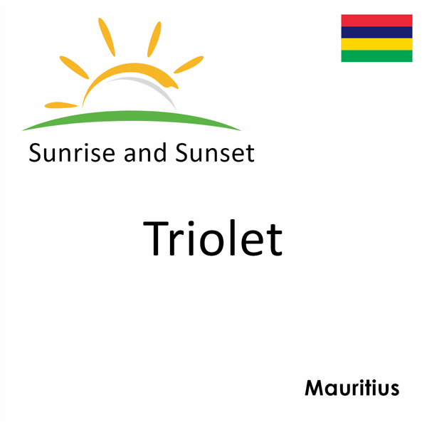 Sunrise and sunset times for Triolet, Mauritius