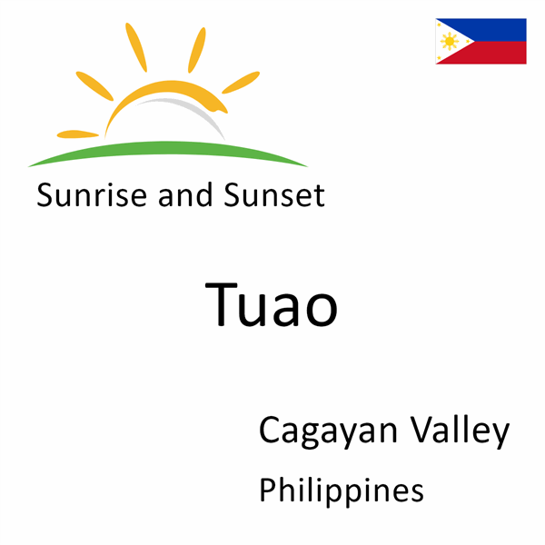 Sunrise and sunset times for Tuao, Cagayan Valley, Philippines