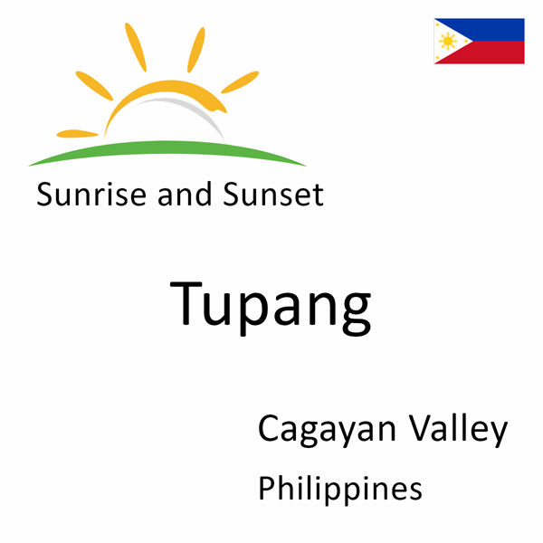 Sunrise and sunset times for Tupang, Cagayan Valley, Philippines