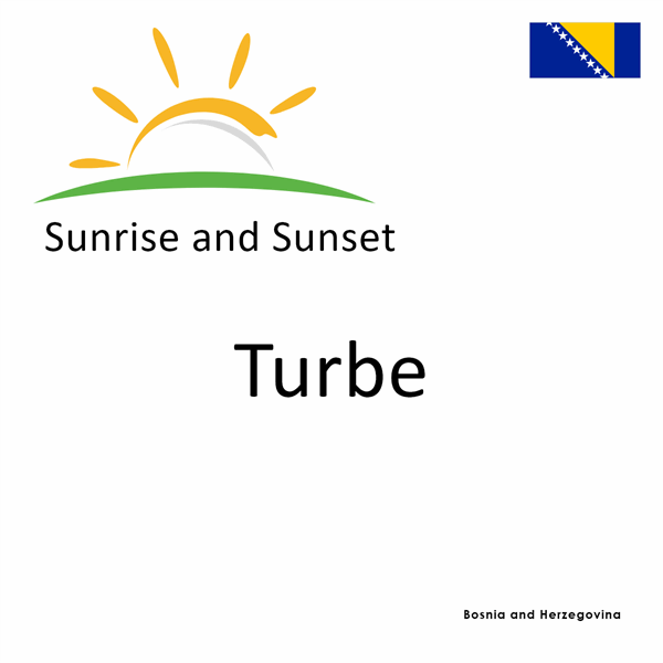 Sunrise and sunset times for Turbe, Bosnia and Herzegovina