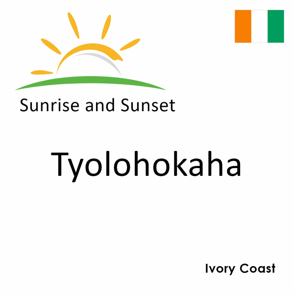 Sunrise and sunset times for Tyolohokaha, Ivory Coast