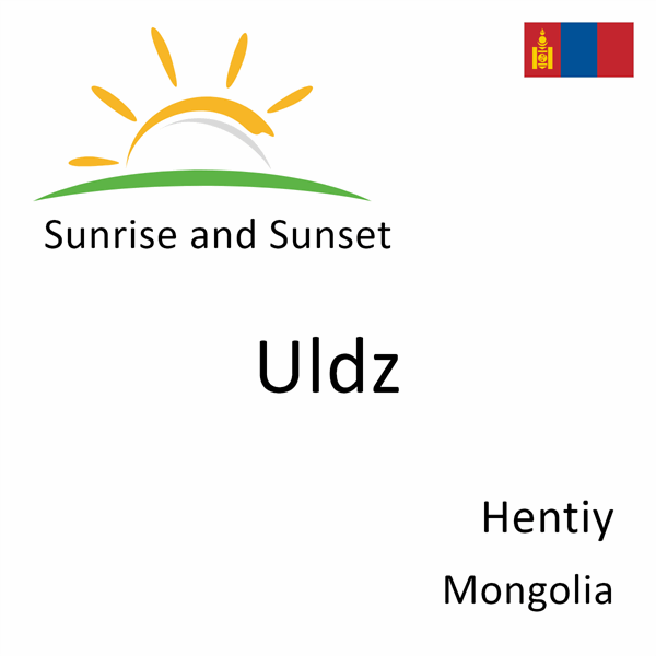 Sunrise and sunset times for Uldz, Hentiy, Mongolia
