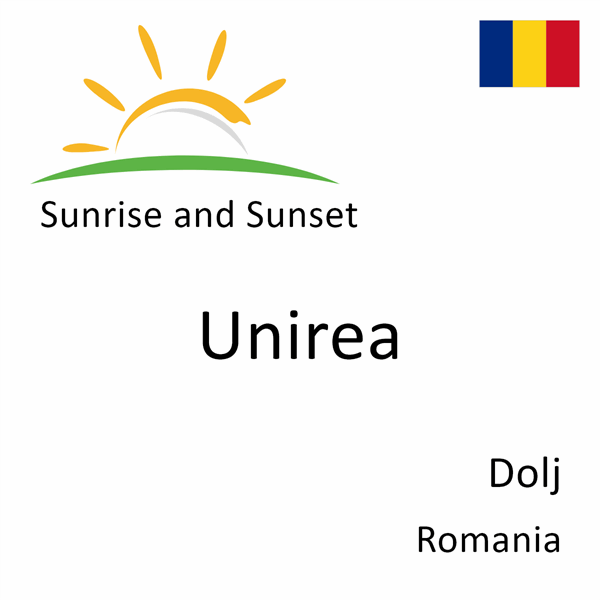 Sunrise and sunset times for Unirea, Dolj, Romania