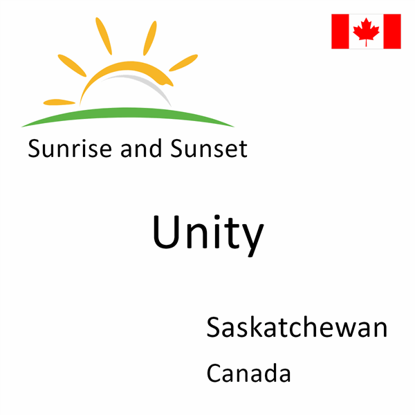 Sunrise and sunset times for Unity, Saskatchewan, Canada