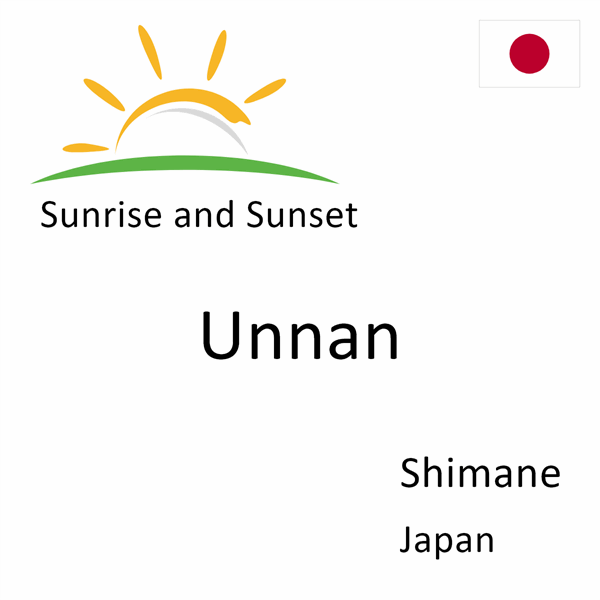 Sunrise and sunset times for Unnan, Shimane, Japan