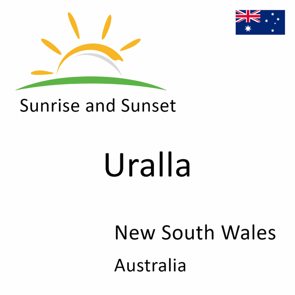 Sunrise and sunset times for Uralla, New South Wales, Australia
