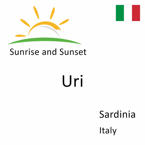 Sunrise and sunset times for Uri, Sardinia, Italy