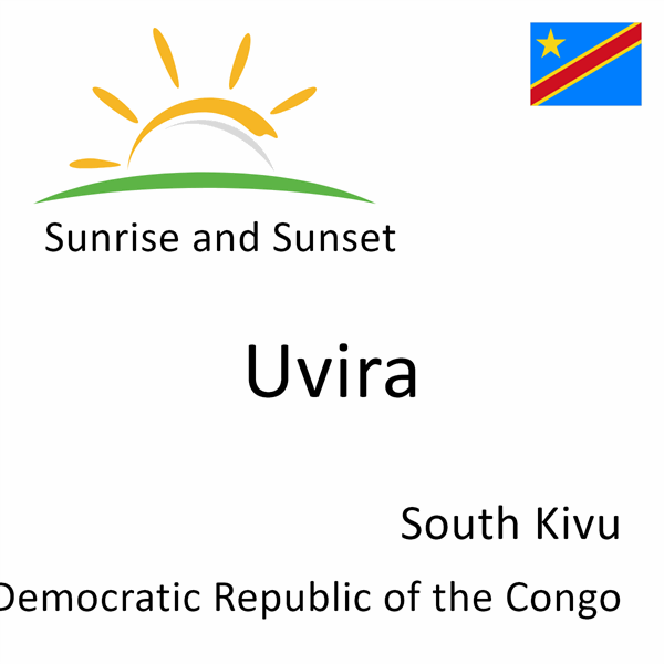 Sunrise and sunset times for Uvira, South Kivu, Democratic Republic of the Congo