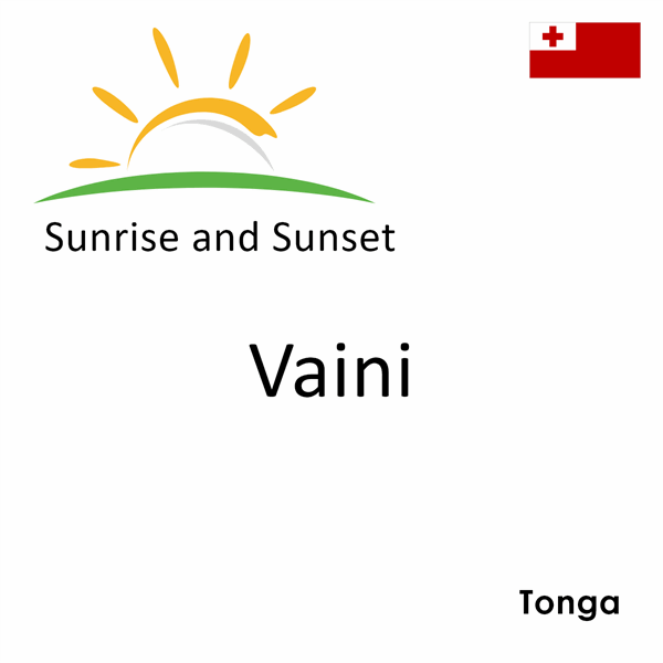 Sunrise and sunset times for Vaini, Tonga