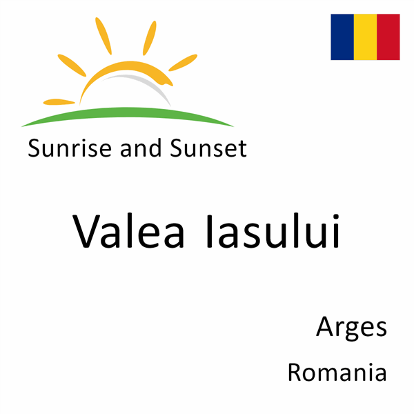 Sunrise and sunset times for Valea Iasului, Arges, Romania