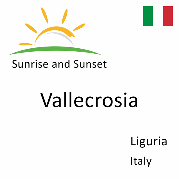 Sunrise and sunset times for Vallecrosia, Liguria, Italy