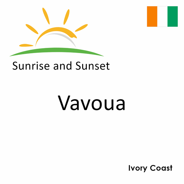 Sunrise and sunset times for Vavoua, Ivory Coast