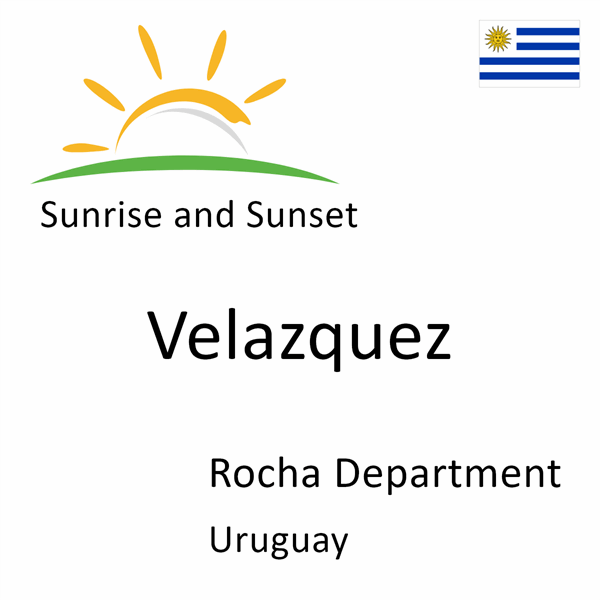 Sunrise and sunset times for Velazquez, Rocha Department, Uruguay