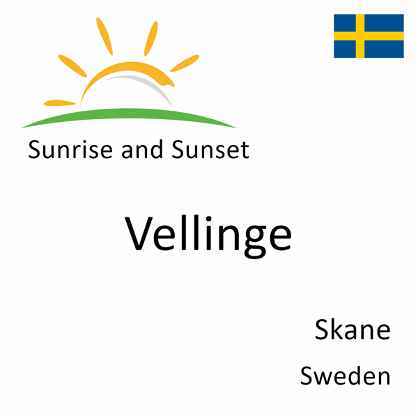 Sunrise and sunset times for Vellinge, Skane, Sweden