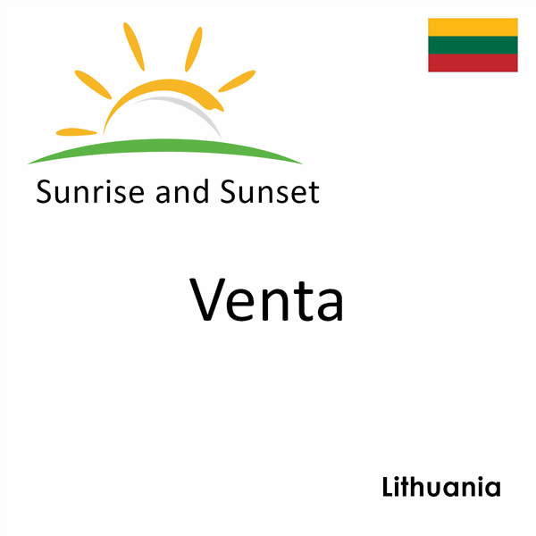 Sunrise and sunset times for Venta, Lithuania