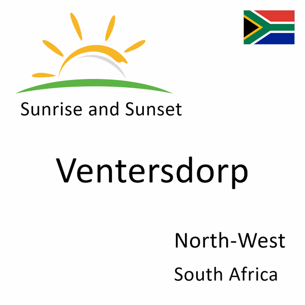 Sunrise and sunset times for Ventersdorp, North-West, South Africa
