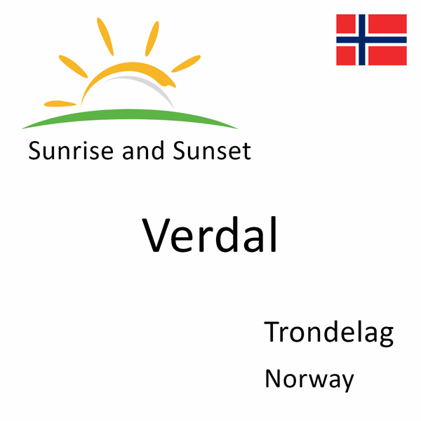 Sunrise and sunset times for Verdal, Trondelag, Norway