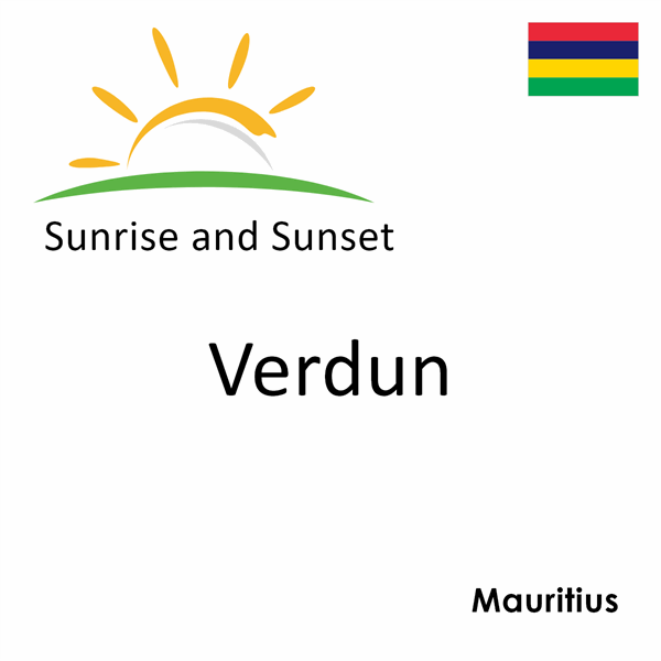 Sunrise and sunset times for Verdun, Mauritius