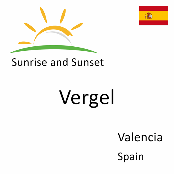 Sunrise and sunset times for Vergel, Valencia, Spain