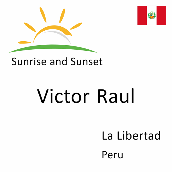 Sunrise and sunset times for Victor Raul, La Libertad, Peru
