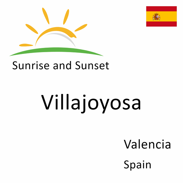 Sunrise and sunset times for Villajoyosa, Valencia, Spain