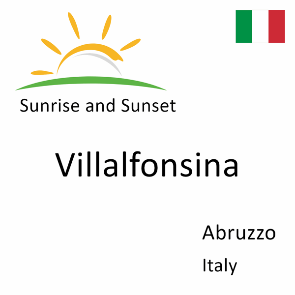 Sunrise and sunset times for Villalfonsina, Abruzzo, Italy