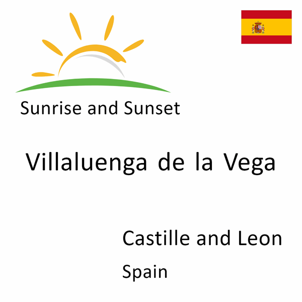 Sunrise and sunset times for Villaluenga de la Vega, Castille and Leon, Spain