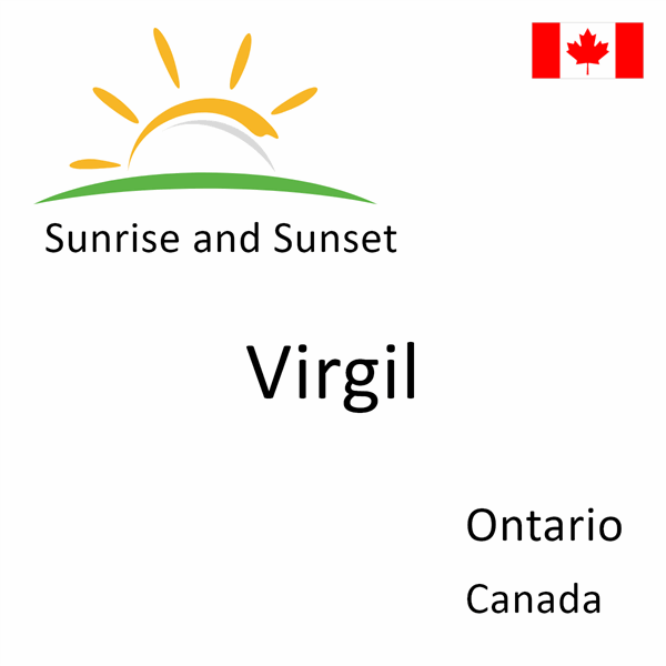 Sunrise and sunset times for Virgil, Ontario, Canada