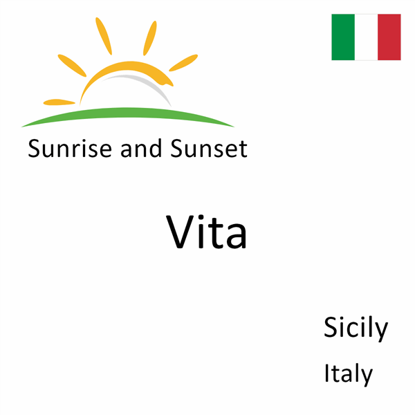 Sunrise and sunset times for Vita, Sicily, Italy