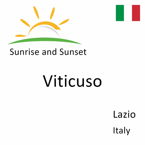 Sunrise and sunset times for Viticuso, Lazio, Italy