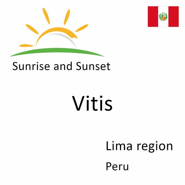 Sunrise and sunset times for Vitis, Lima region, Peru