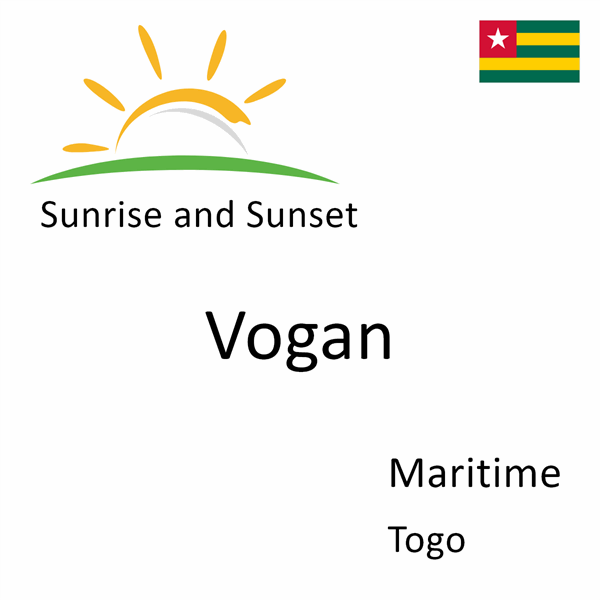 Sunrise and sunset times for Vogan, Maritime, Togo