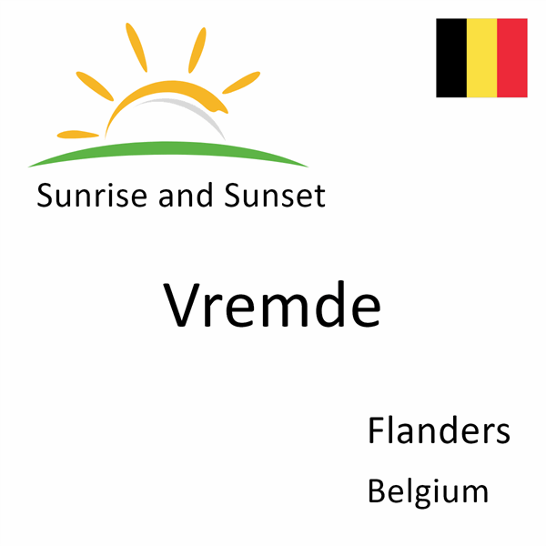 Sunrise and sunset times for Vremde, Flanders, Belgium